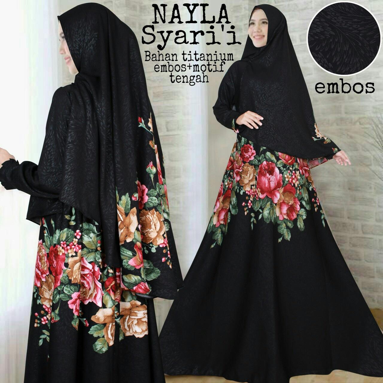 Gamis Muslim Nayla Syari Hitam