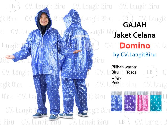 Jas Hujan Jaket Celana DOMINO GAJAH Dewasa Motor Karet asv axio