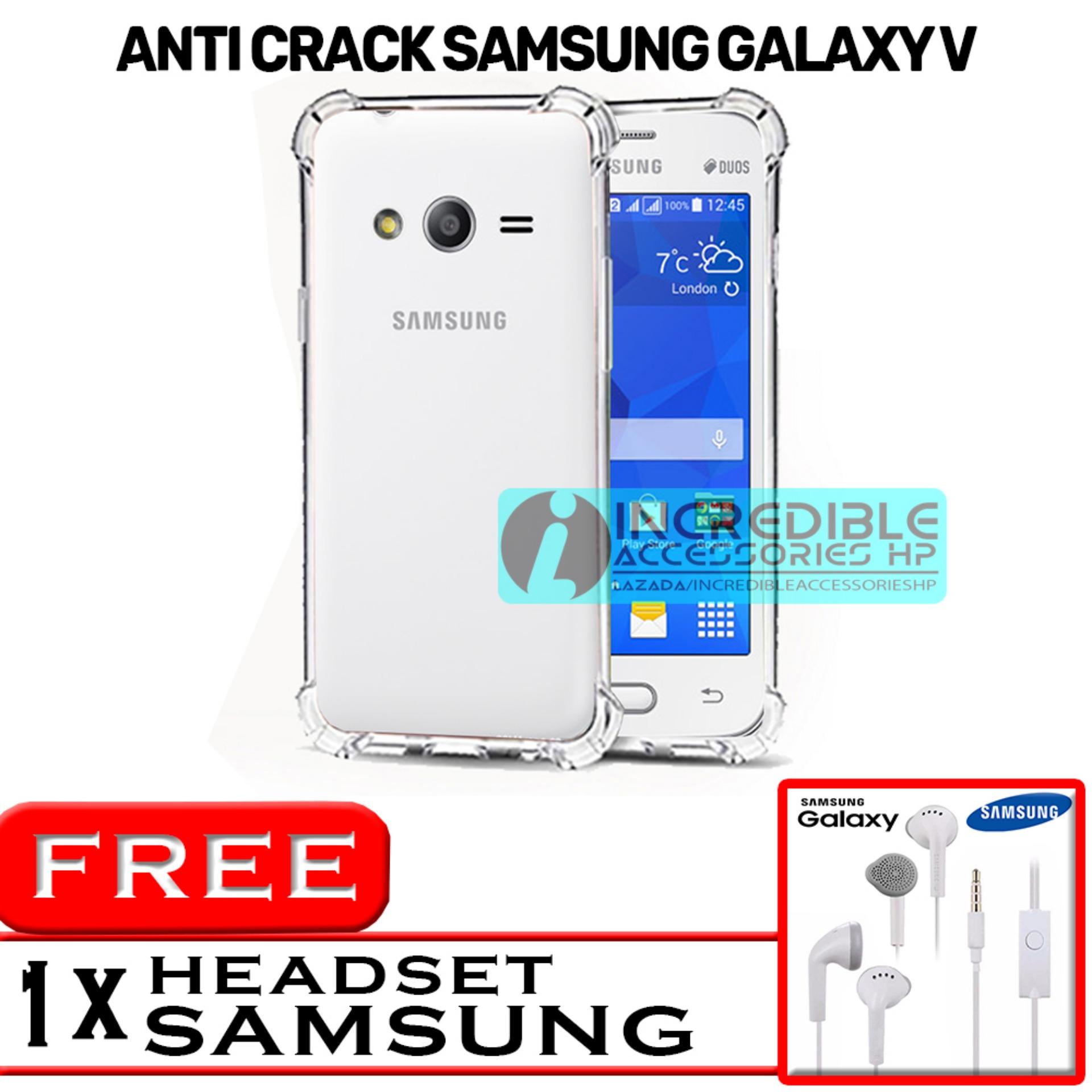 PROMO Case Anti Shock / Anti Crack Elegant Softcase for Samsung Galaxy V / V Plus - White Clear + Free Headset Samsung
