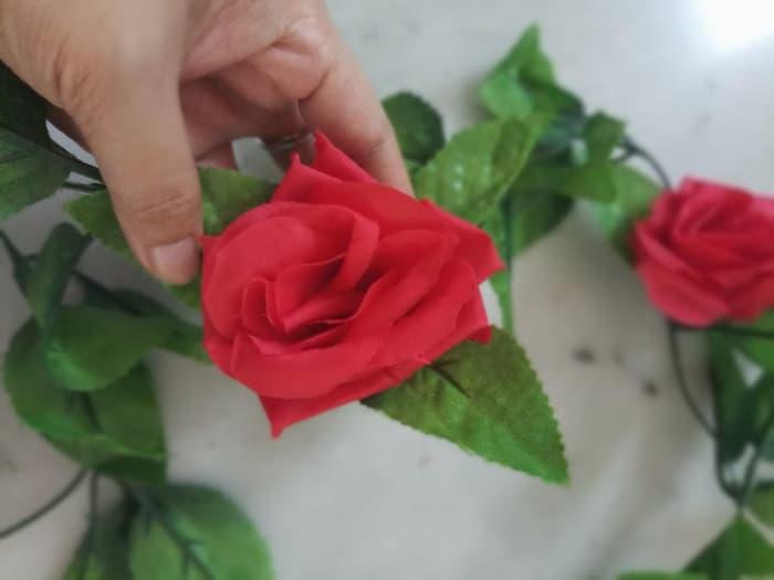 PROMO daun rambat bunga mawar bunga palsu bunga plastik artificial High Quality .