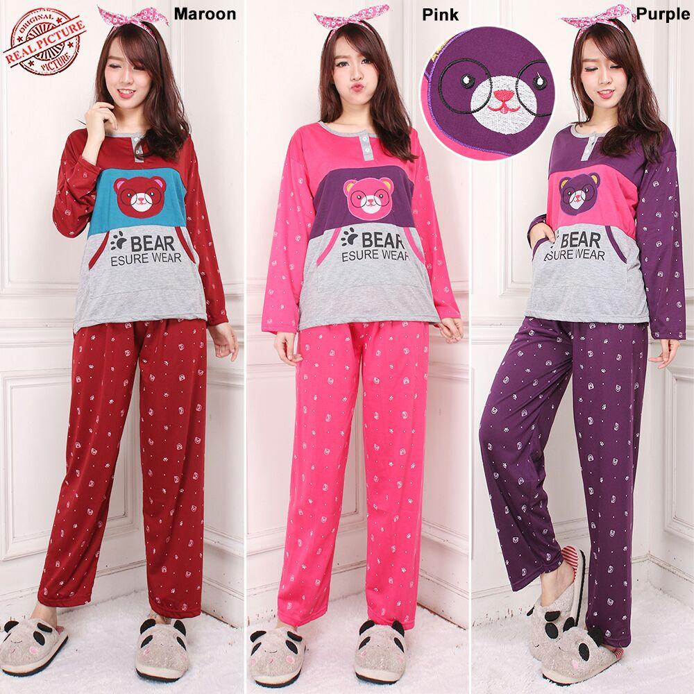 168 Collection Stelan Baju Tidur Cantika dan Celana Panjang Jumbo Wanita