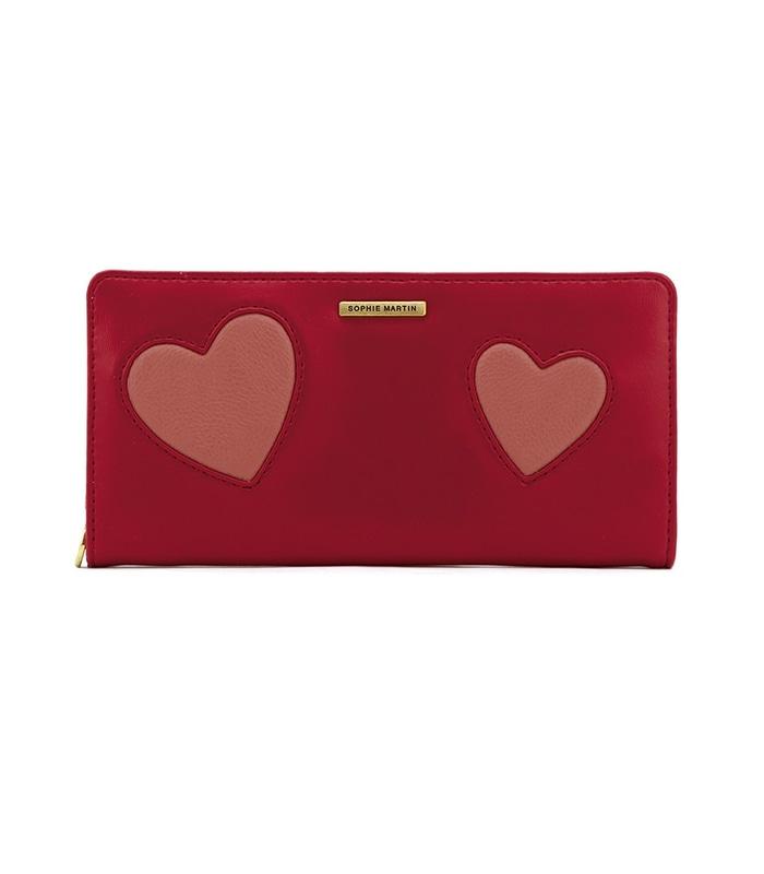 DOMPET WANITA IMPORT SOPHIE MARTIN MERAH KULIT HATI VALLERIA W1475R1 A