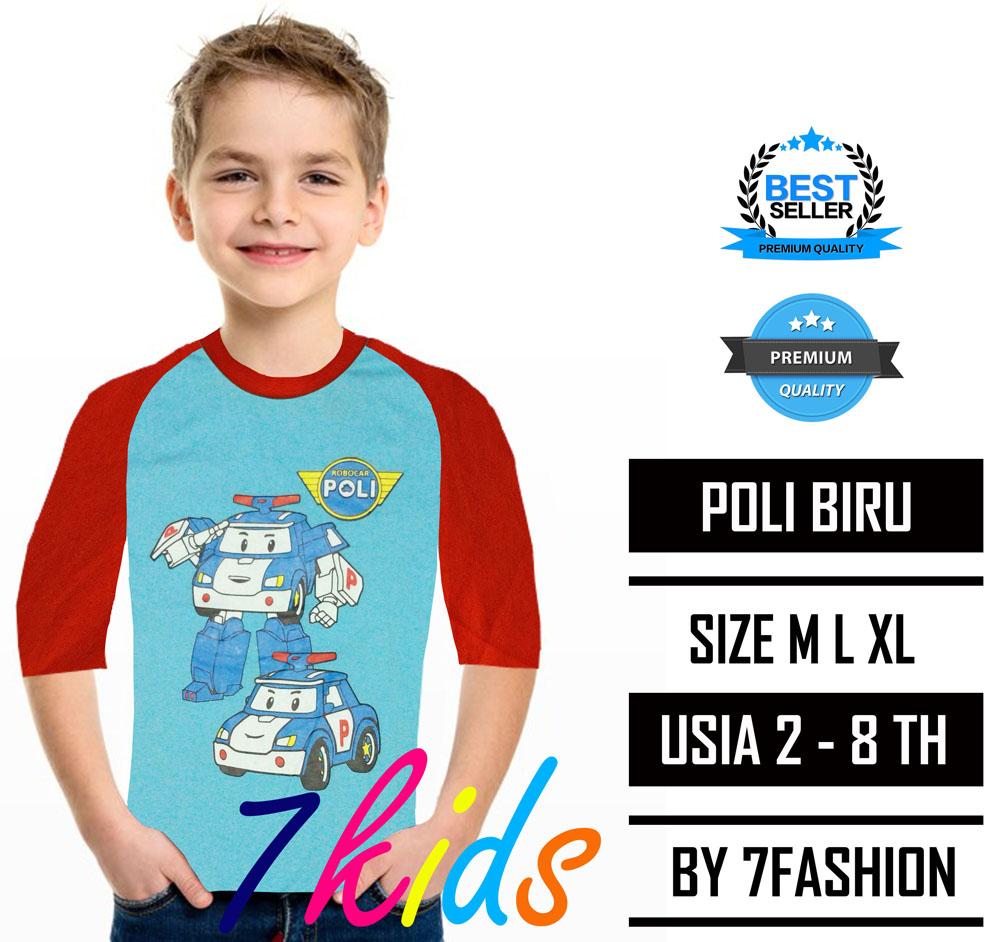 7kids terlaris poli biru / kaos anak laki laki perempuan / pakaian anak / baju anak harian atasan / fashion pria wanita / kaos cowok cewek / kaos kartun lucu / kaos murah grosir / kaos karakter super hero
