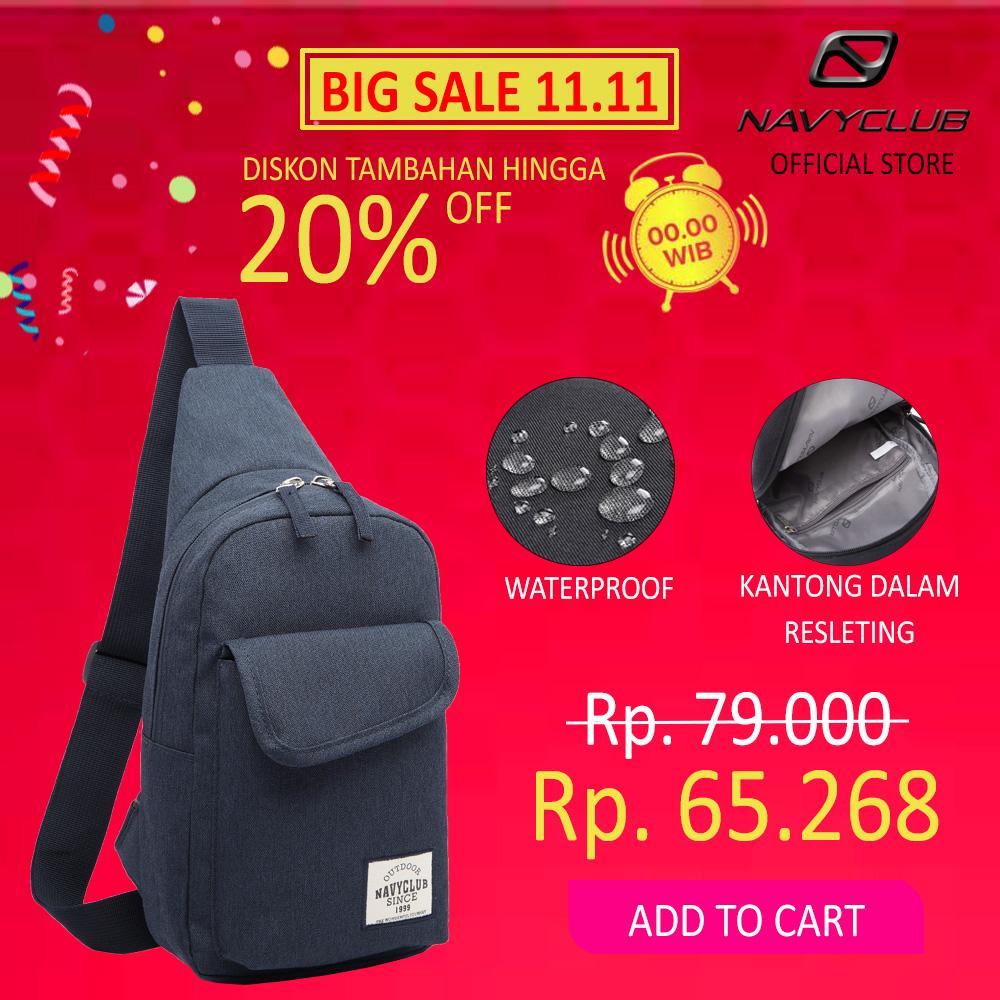 Navy Club Tas Selempang Travel - Tas Punggung Tahan Air - Sling Bag Tas Pria Tas Wanita EEAI - Biru Tua ab