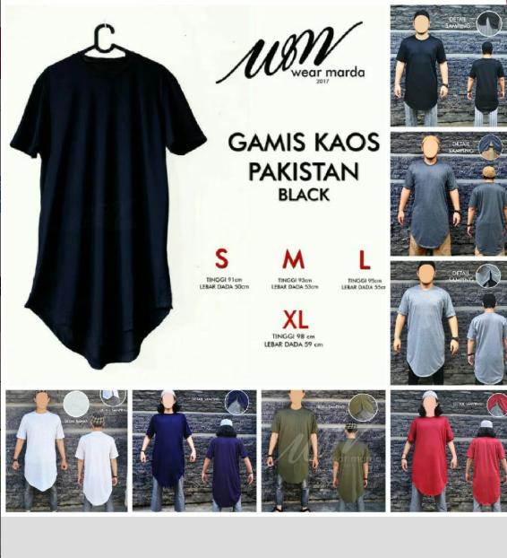 Kaos Gamis Pakistan Lengan Pendek - Baju Muslim Pria - Baju Koko Pria - Gamis Pria - Baju Muslim Syari