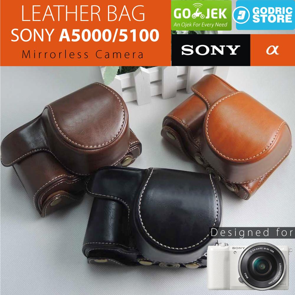 Sony Alpha A5000 / A5100 Leather Bag / Case / Tas Kulit Kamera Mirrorless