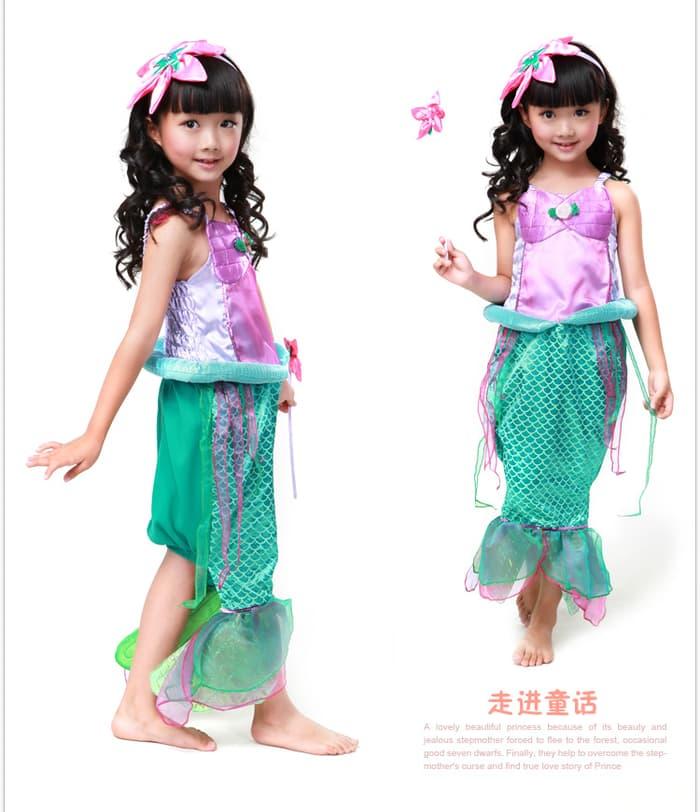 Gaun Anak Perempuan Ikan Duyung Princess Disney Arial Mermaid