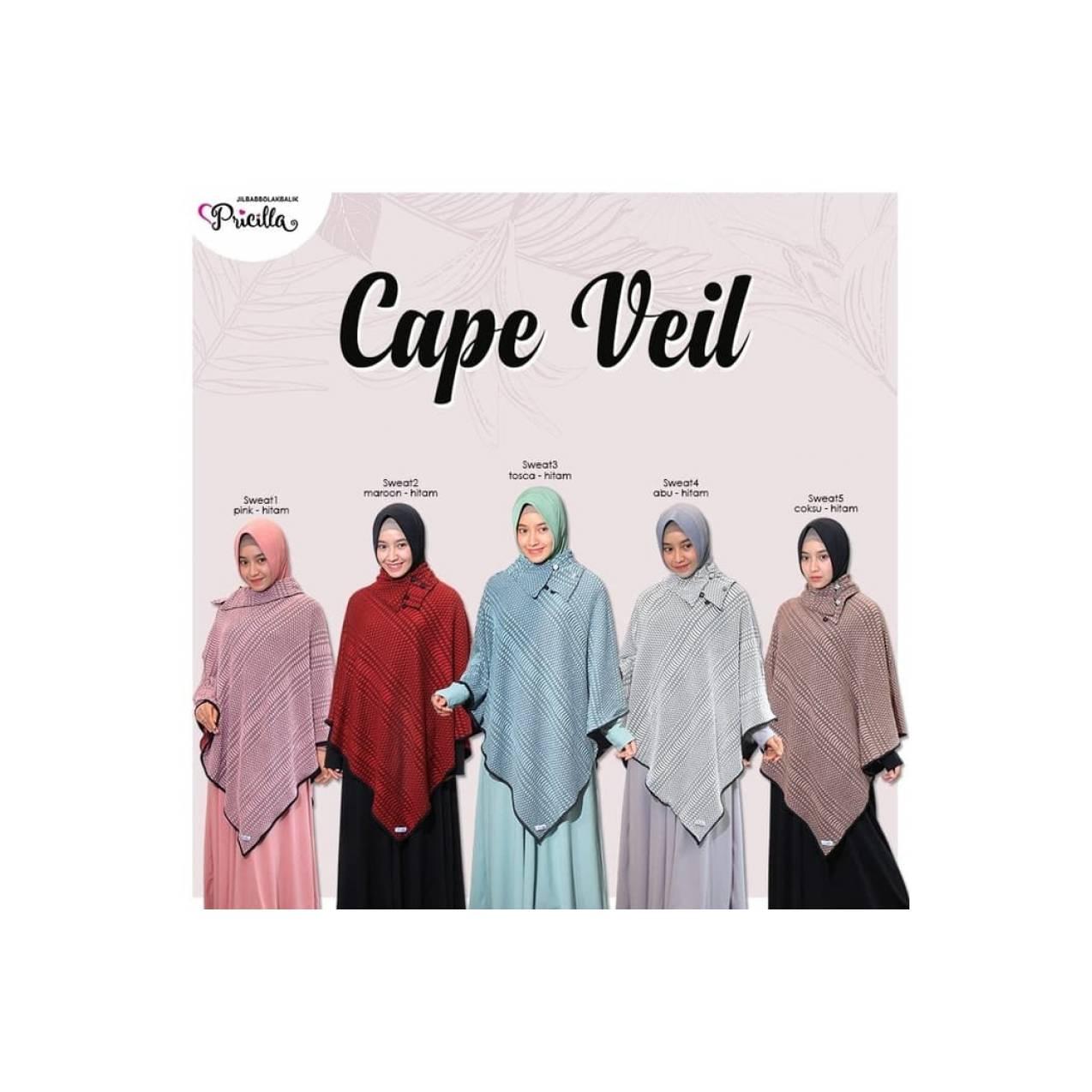 MURAH CAPE VEIL PRICILLA Size XL Jaket muslimah Ala Korea/penghias