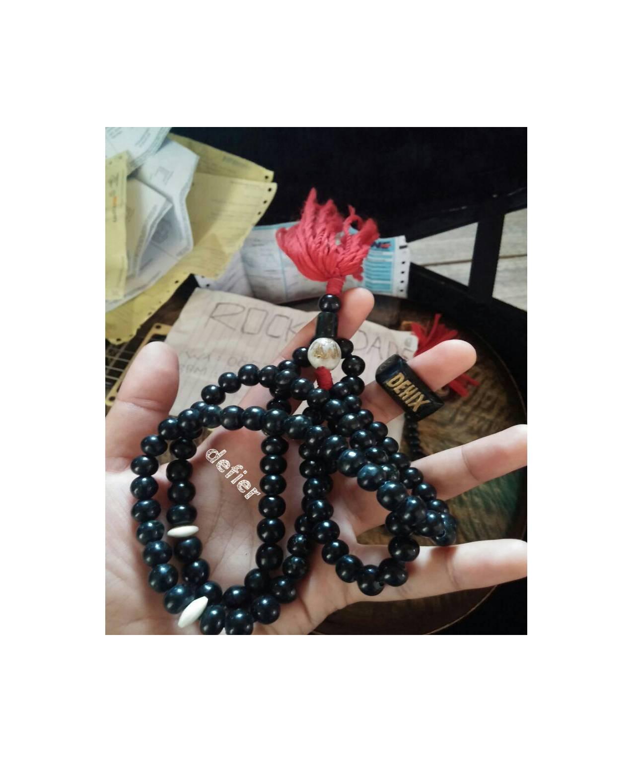 Tasbih 99 butir batu Giok Hitam Natural Black jade Asli Aceh