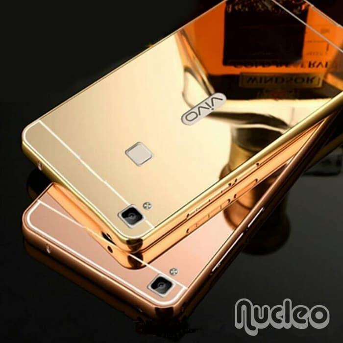 Case Mirror Vivo V3 MAX Alumunium Metal Bumper with Sliding