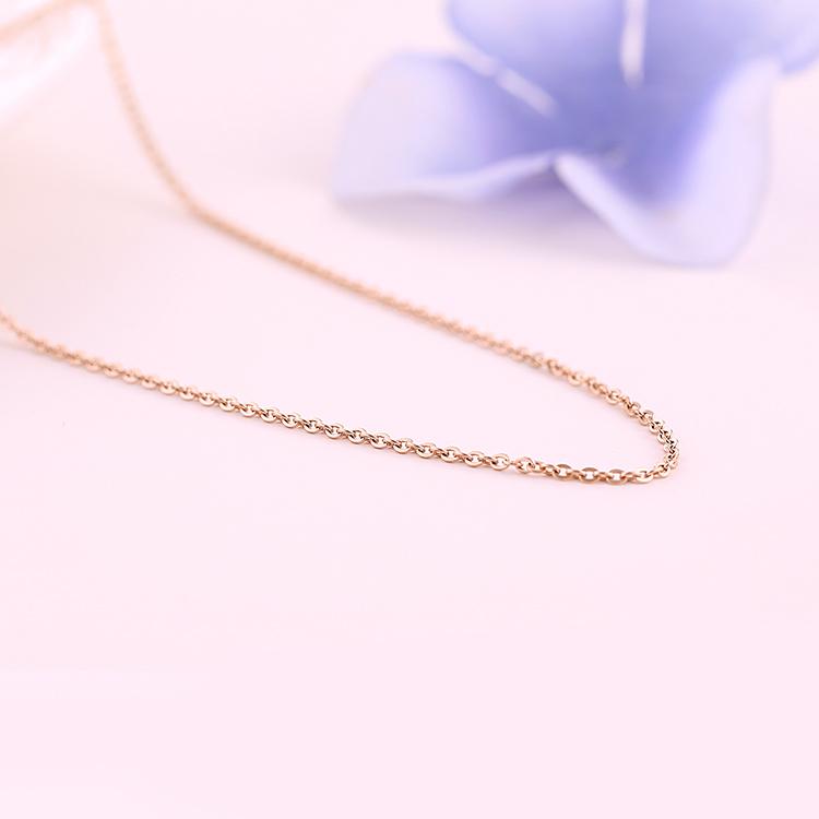 Meibu Amerika tiga warna ke dalam berlapis 18 K warna emas mawar rantai polos Satu Lingkaran Aksesori Kalung Rantai Tipis Kalung perempuan baja titanium kalung klavikula perempuan