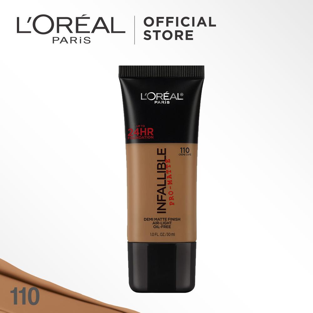 L'Oreal Paris Infallible Pro Matte Liquid Foundation - 110 Crème Café by L'Oreal Paris Makeup Loreal Foundation Cair Matte For Normal to Oily Skin / Kulit Berminyak Long Lasting Tahan Lama