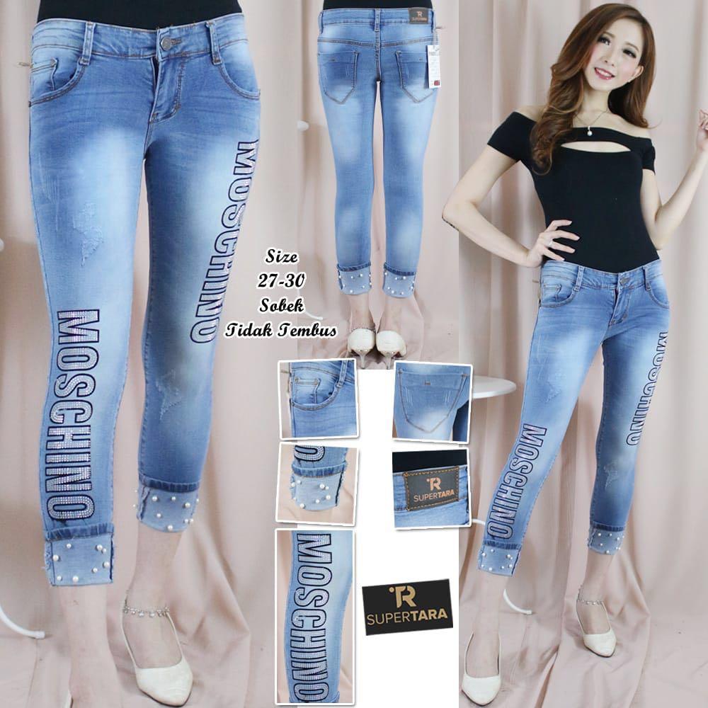 PiORIES - Celana Jeans Wanita Motif .- Sofjeans Steak Balik Mutiara