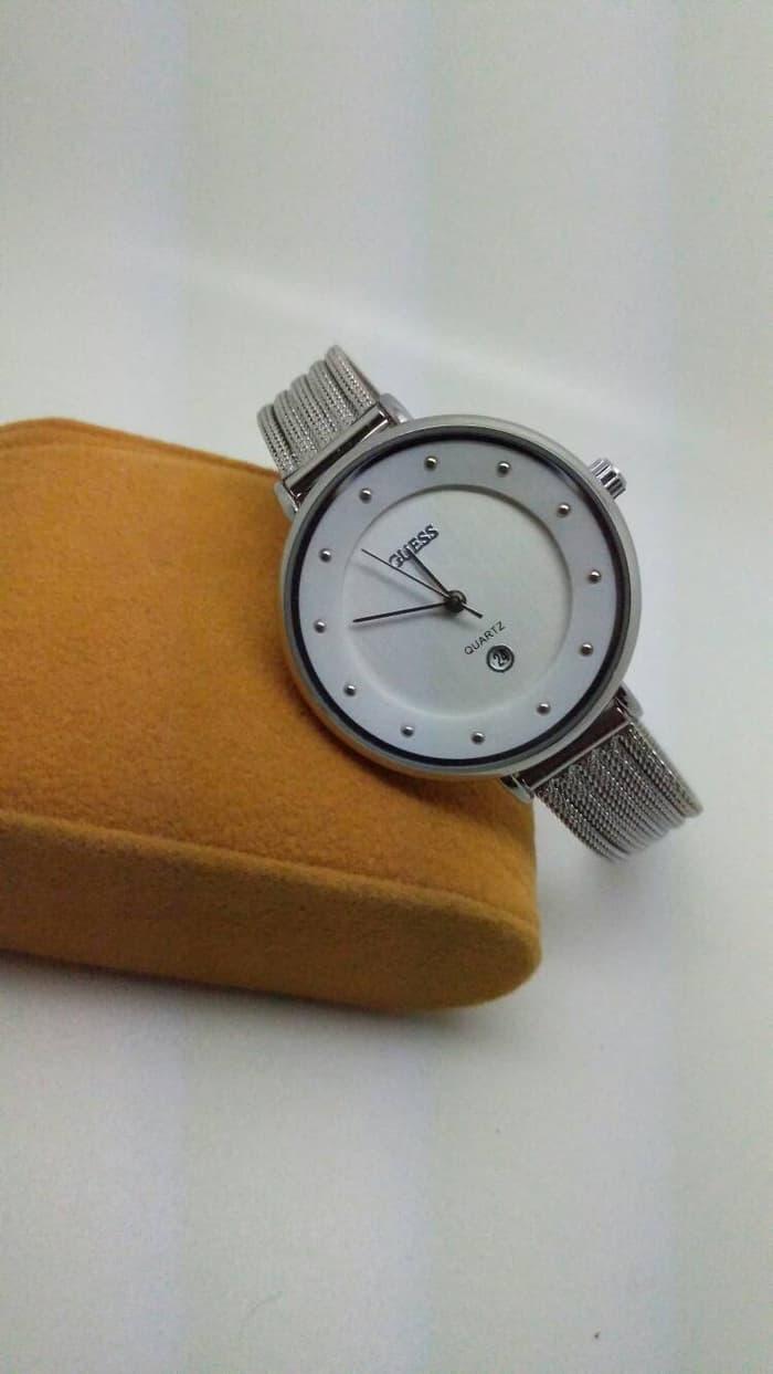 Hemat 10%!! Jam Tangan Pria Cowo Guess Tali Pasir Kw Super - ready stoC-K