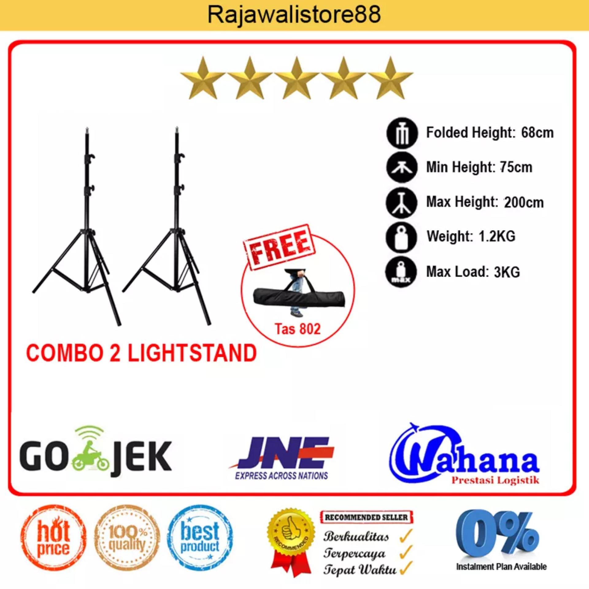 Rajawali Lightstand YT-202 - Combo 2 Lightstand - Free Tas Lightstand - For Yongnuo - Godox - Tronic - AC Slave