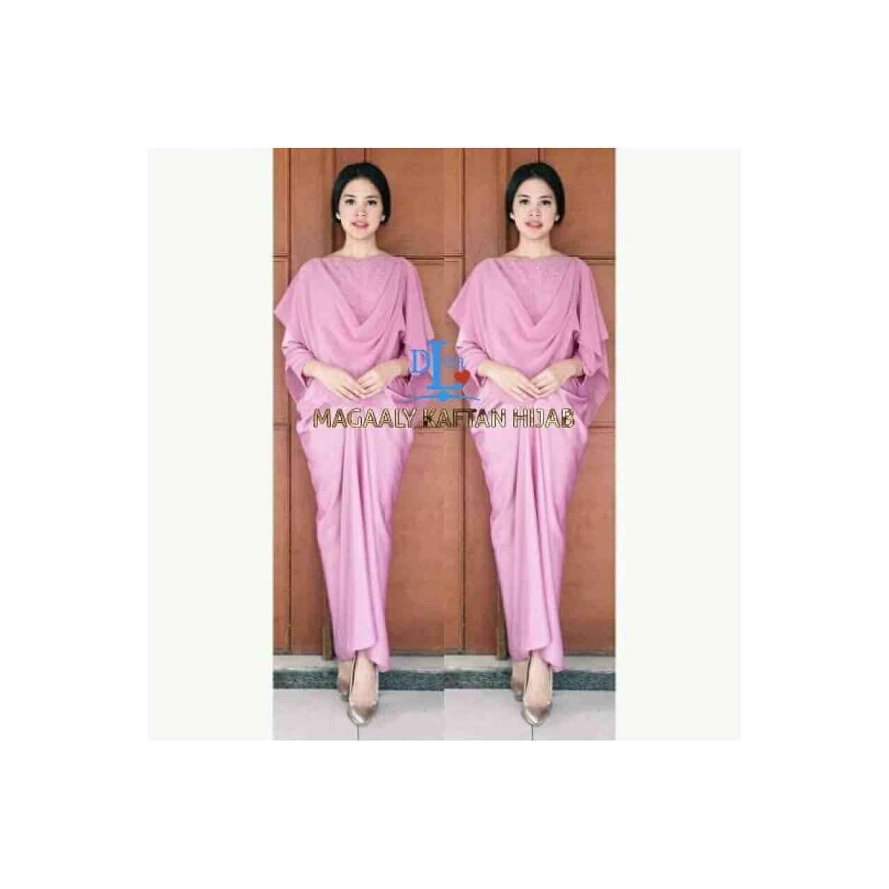 BAJU GAMIS PESTA GAUN KAFTAN WISUDA REMAJA MEWAH BESTY WARNA PINK