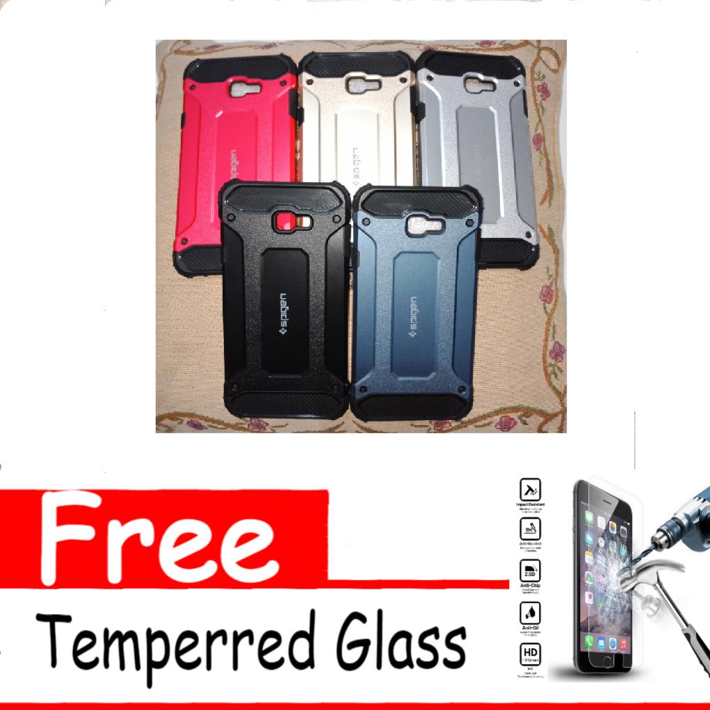 Case Spigen Iron Man For Samsung Galaxy J4 Plus 2018 Air Cushion Tecknologi Soft Back Cover - RANDOM Free Temperred Glass