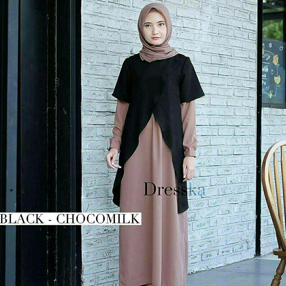 MAXY LALUNA 2IN1 MAXI BUSUI MAXI TREND GAMIS MURAH SYARI KHIMAR BAJU MUSLIM WANITA FASHION WANITA GAMIS di lapak almellshopp almellshopp