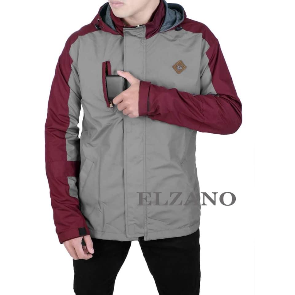 EZ Jaket gunung parasut bolak balik windbreaker pria