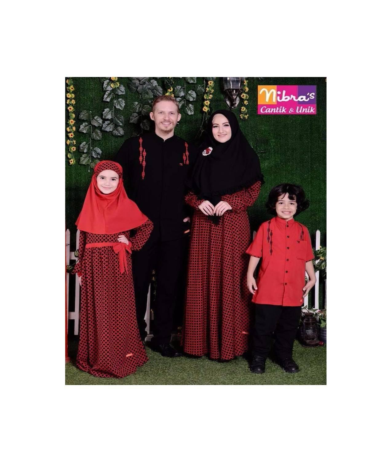 Baju Kembar Nibras Couple Family 46 Merah ORIGINAL
