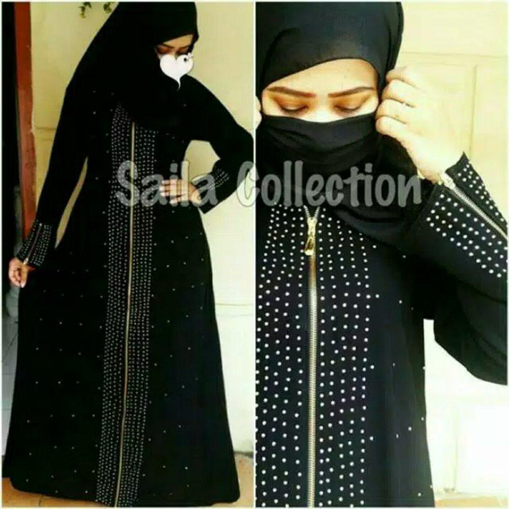 Terbaru Abaya Zioer Mata Jubah Murah Gamis Wanita Muslim Jetblack Swaroski Singapore Syari Dress