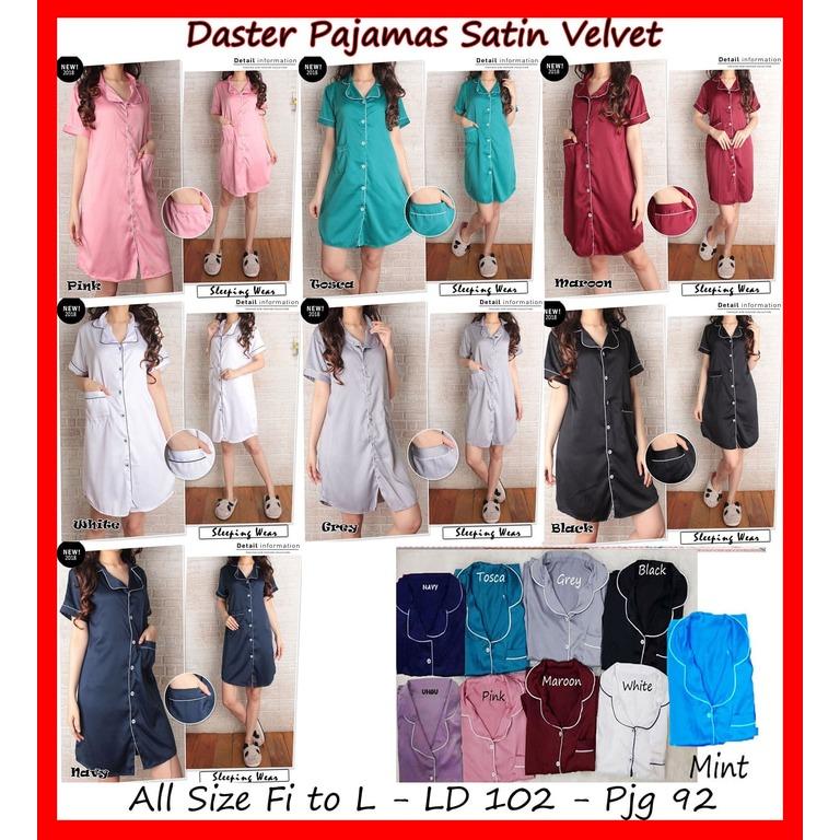 DASTER SATIN SILKY SLEEPWEAR PIYAMA BAJU TIDUR PAJAMAS WANITA DEWASA