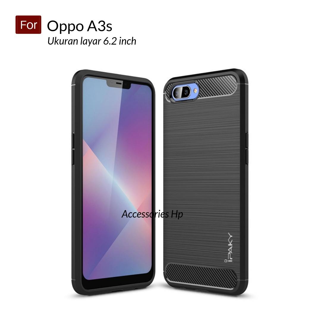Accessories Hp Premium Quality Carbon Shockproof Hybrid Case For Oppo A3s ( 6.2 inch ) - Black