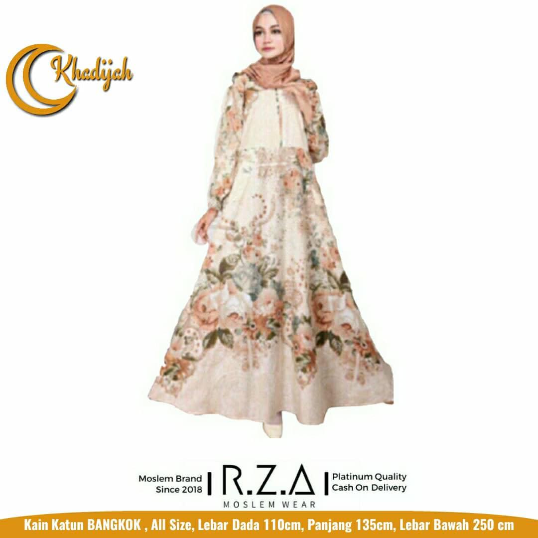 RZA Moslem Wear Gamis Syar'i Muslimah Cantik All Size TANPA JILBAB Hari Raya Lebaran Idul Fitri Wanita Muslim Katun Bangkok