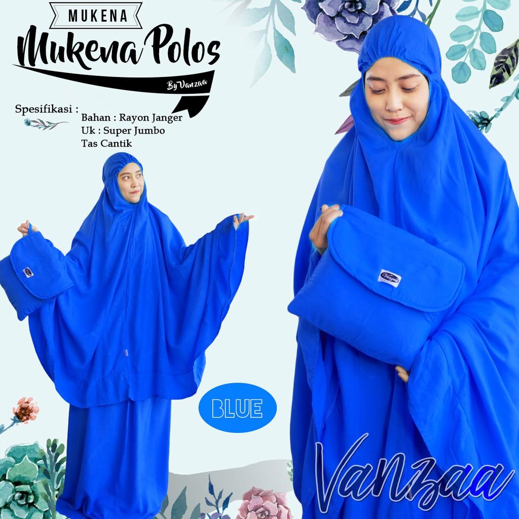 Mukena Polos | Mukenah Polosan Vanzaa Jannah Najwa Kirana Bali Royal Blue ()