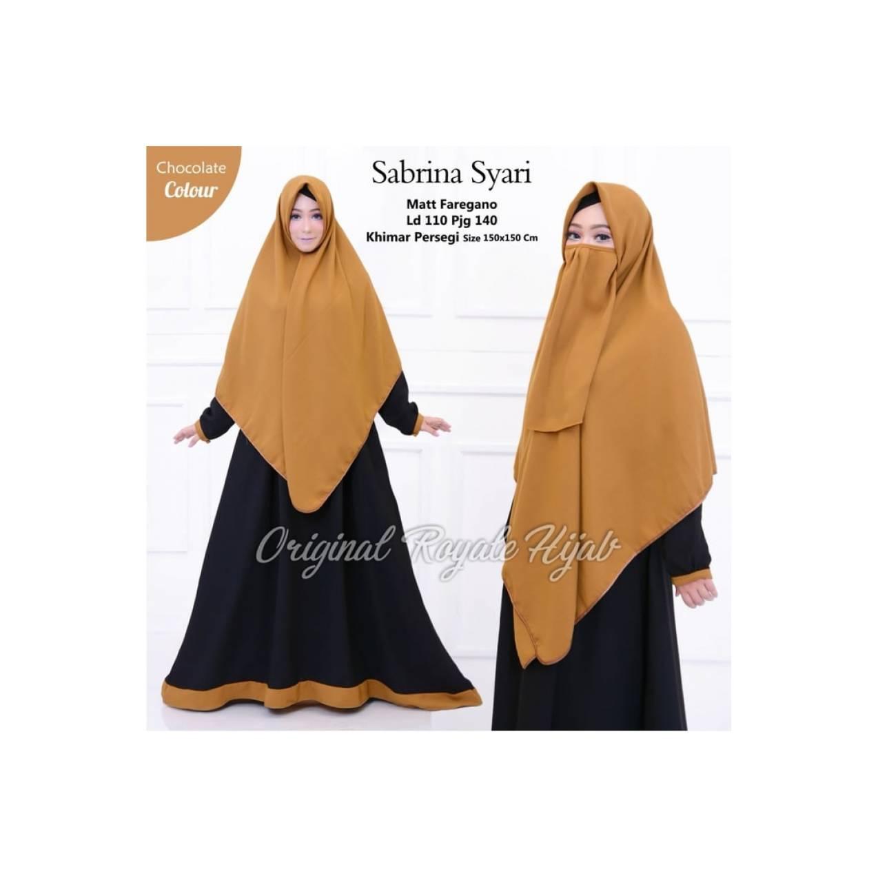 BAJU Gamis Syari Setelan Cadar Busana Muslimah Polos Cantik SABRINA