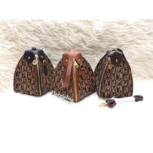 DOMPET KETUPAT BONIA ADA TALI PANJANG TRIANGLE KERUCUT CLUTCH GUCCI WANITA LV BELIMBING LV BONIA