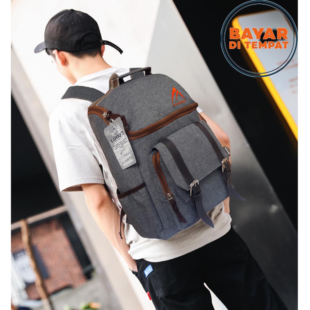 Tas Korea 99001 17 Inchi Tas Ransel Korea Tas Pria Tas Wanita Tas Ransel Wanita Tas Ransel Pria Tas Laptop Tas Punggung Tas Sekolah Tas Kerja Tas Tas Ransel Wanita Korea - Grey