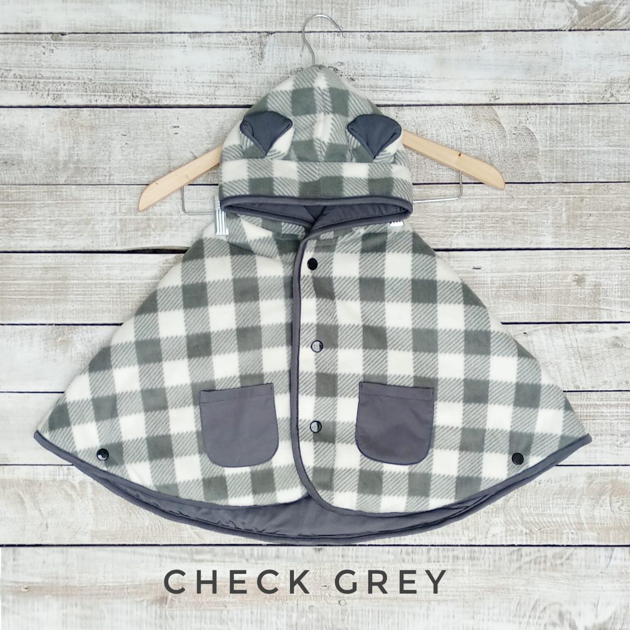 Cuddle Me Baby Cape Jaket Bayi / Selimut Bayi - Check Grey