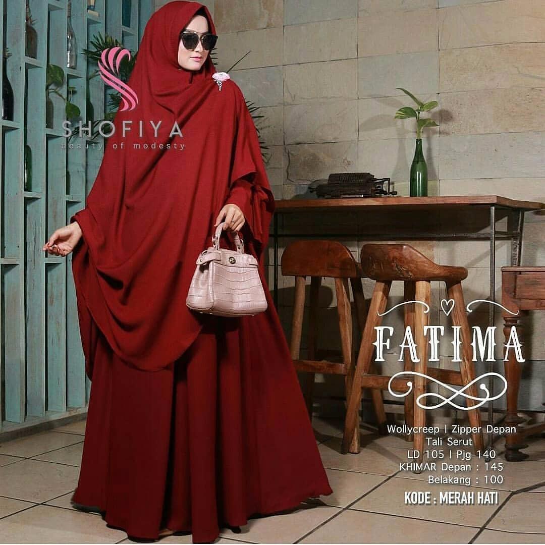 Baju Original Gamis Fatima Syari Dress Baju Panjang Muslim Casual Wanita Pakaian Hijab Modern Modis Trendy Terbaru 2018