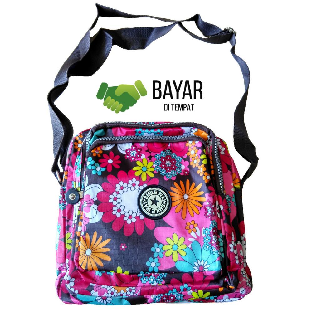 Faimstore Tas Selempang Korea Nilon Wanita - Smile Way Women Nylon - Sling Bag