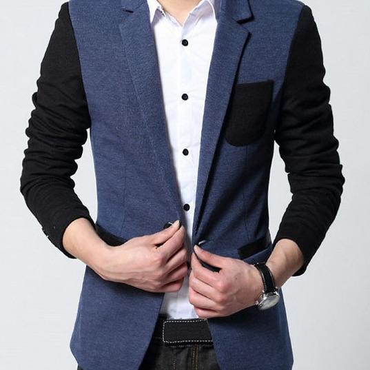 Jaket Kulit - Blazer Pria Comby Executive Style Biru Hitam