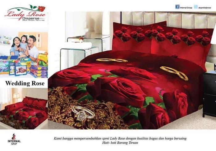 SPREI LADY ROSE WEDDING ROSE No.1 KING 180 SEPRAI CINCIN BERLIAN MAWAR Exclusive - TOKO GUDANG KEKINIAN