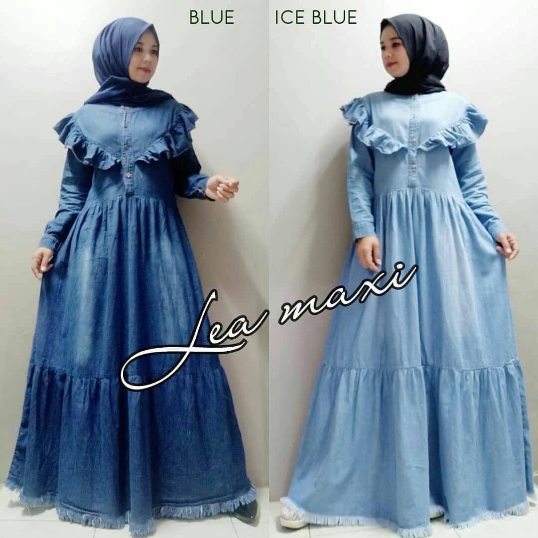 Baju Muslim Gamis Lea Maxi Dress Jeans
