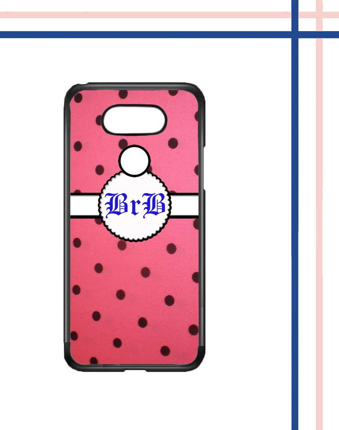 Casing gambar motif HARDCASE untuk hp LG G5 SE polkadot pinky nama inisial sendiri T0132