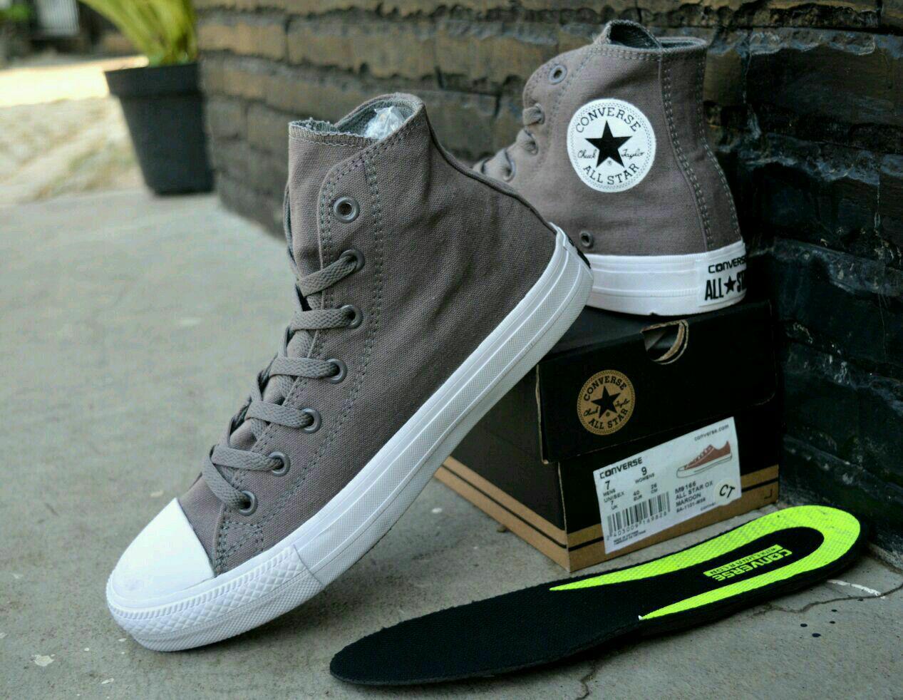 Sepatu Converse CT II High Tinggi Sneakers Casual Pria Abu Abu