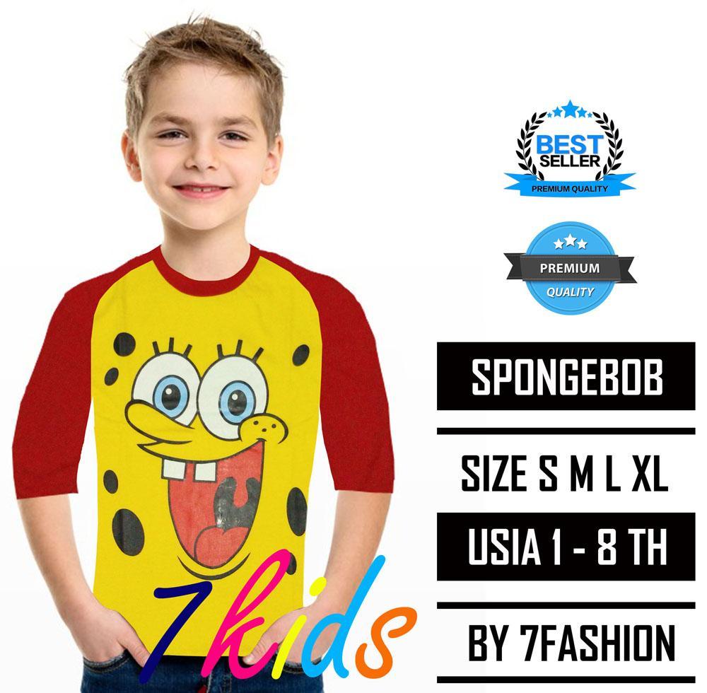 7kids terlaris spongebob kuning merah / kaos anak laki laki perempuan / pakaian anak / baju anak harian atasan / fashion pria wanita / kaos cowok cewek / kaos kartun lucu / kaos murah grosir / kaos karakter super hero
