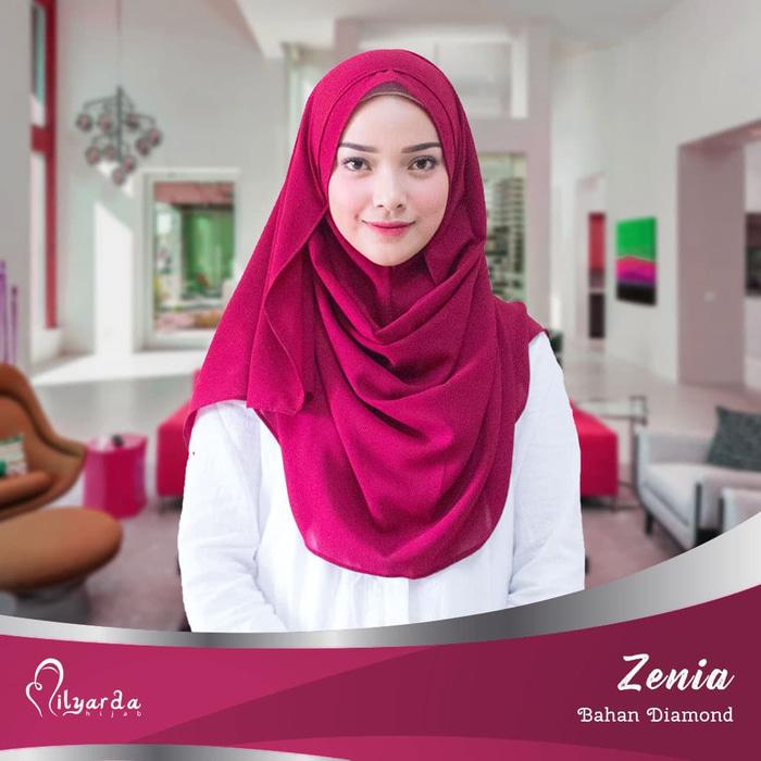 PROMO milyarda hijab instan zenia fashion/kerudung/jilbab syari/pashmina ins - Hitam TERBARU