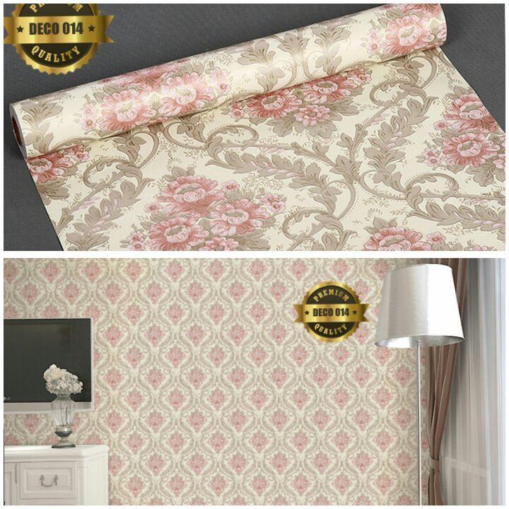 Wallpape Sticker Dinding Batik Bunga Minimalis 10m x 45cm