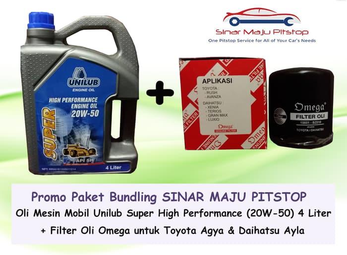 Bundling Oli Mobil Unilub Super 20W-50 & Filter Oli Toyota Agya & Ayla