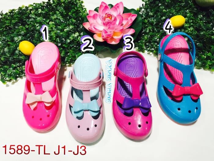 Sepatu wanita sneakers/Sepatu wanita flat/Sepatu wanita wedges/Sepatu wanita heels/Sepatu wanita murah/Sepatu wanita kickers/Sepatu wanita import 1589-TL sendal sandal anak croc jelly luofu remaja import