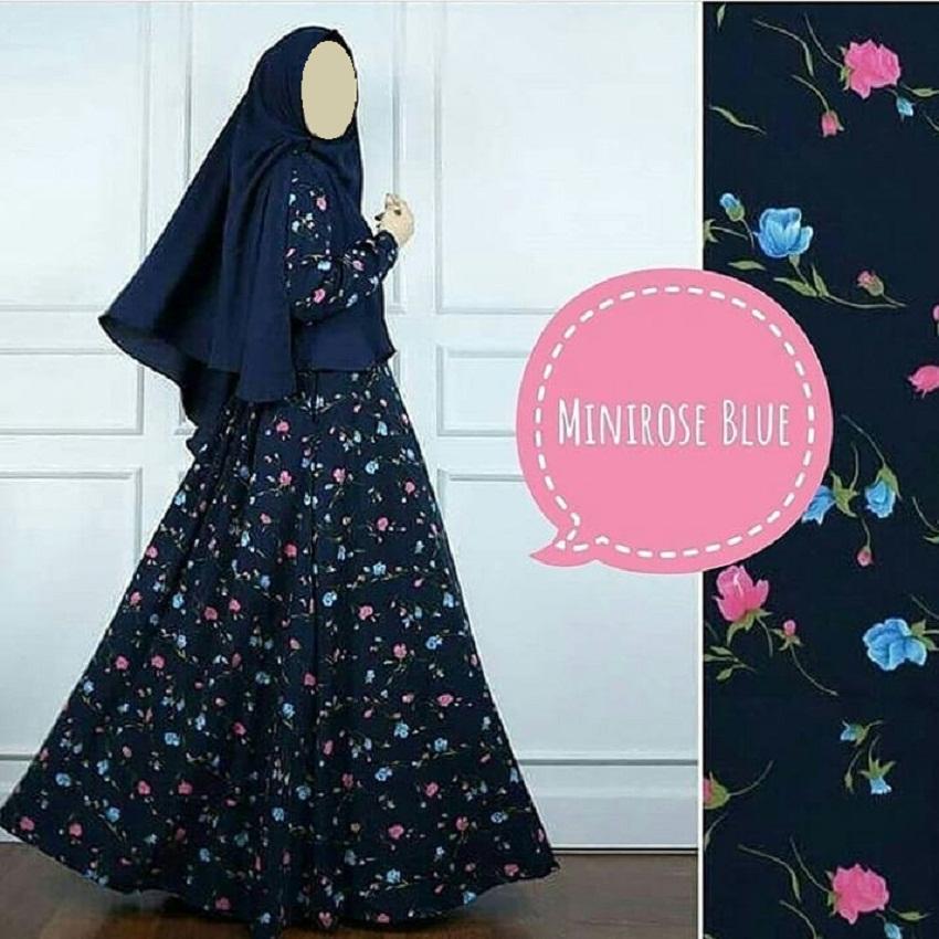 Gamis Monalisa MINIROSE NAVY BIRU