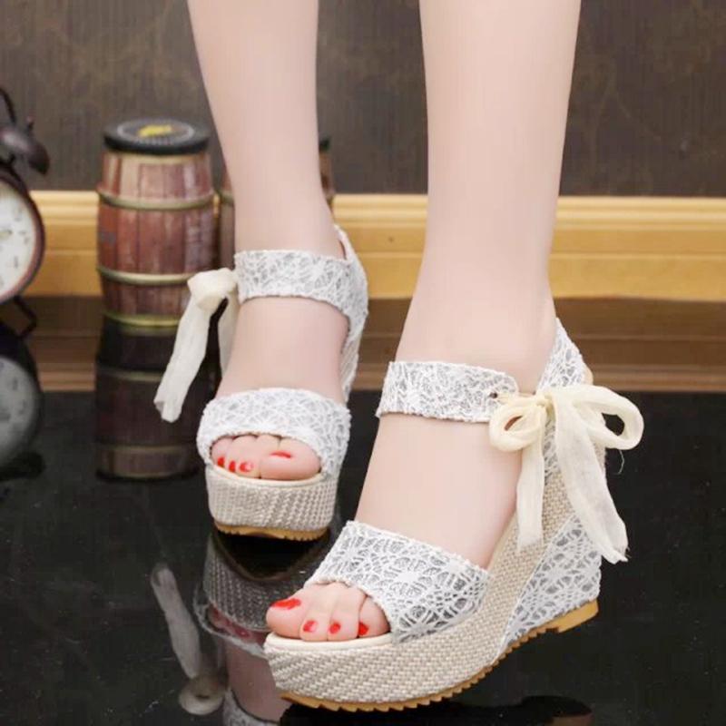 Feminim Sandal Musim Panas Korea Modis Gaya Musim Panas Sepatu Wanita Setelah (Hitam)