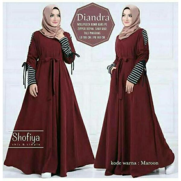 Promo Hanya Hari Ini Atasan Baju Murah Gamis Dress Wanita Gamis Muslim Diandra Dress Maxi Cewek