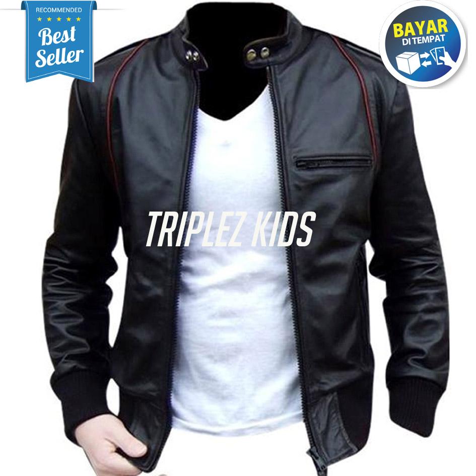 Zens Jaket Motor Ariel Best Seller - Hitam Strip Merah