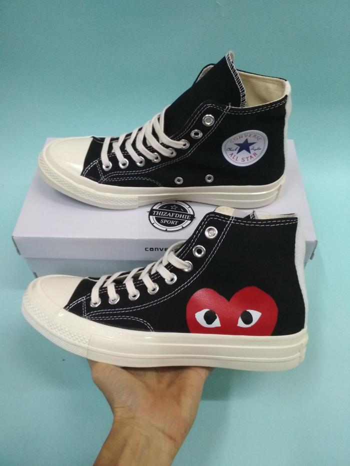 HARGA PROMO!!! Converse X Play Cdg Black White Red Bnib Mirror High Quality